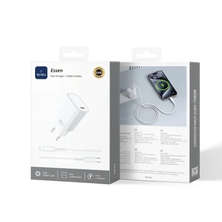 WIWU Essen Fast Charger + Cable Combo